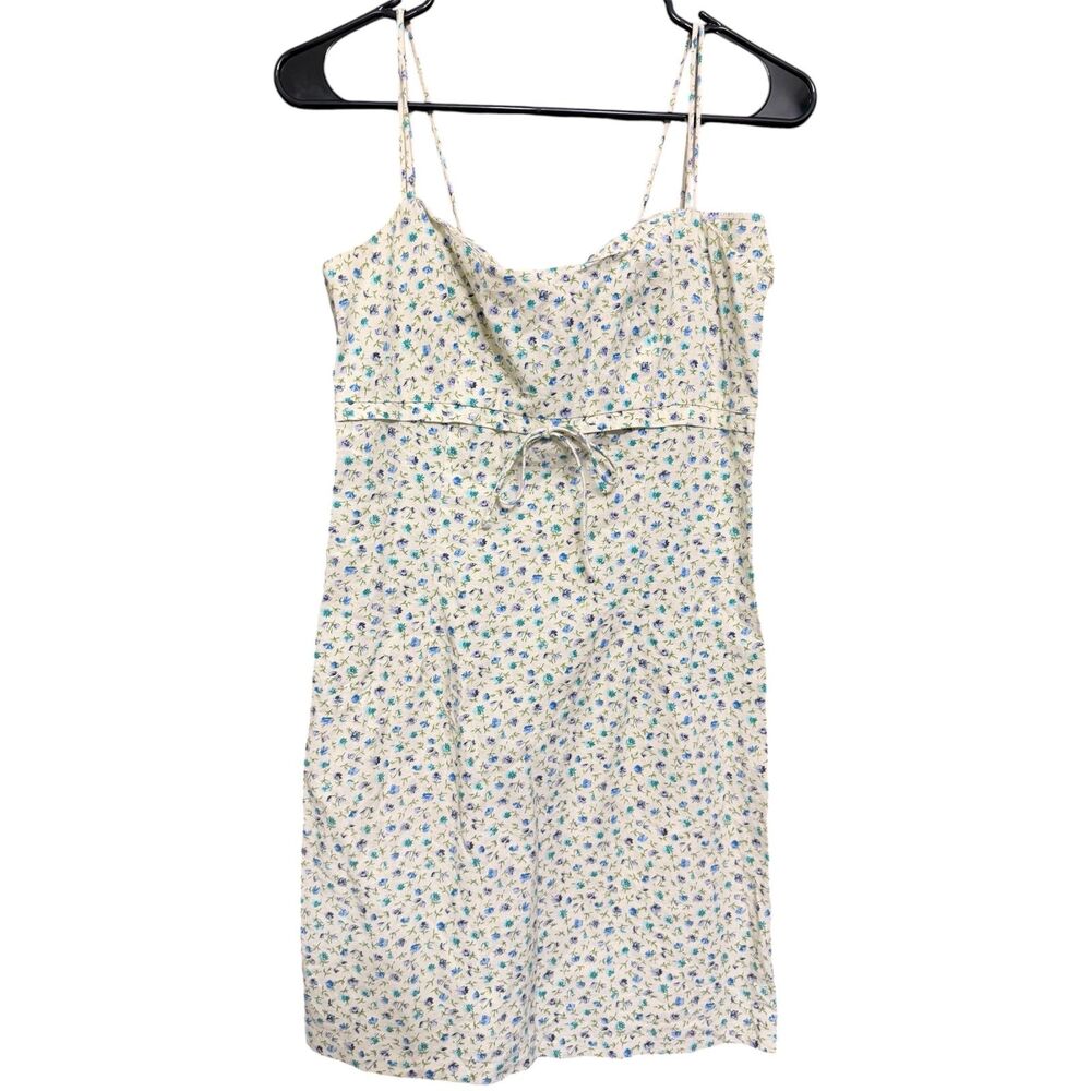 Splurge by ISB Vintage Soft Yellow Floral Front Tie Dress - Size Medium